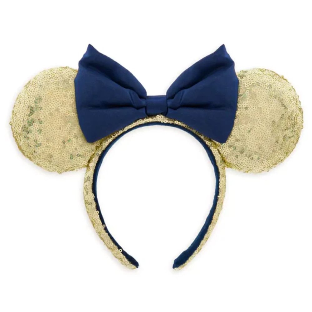 Minnie Mouse Sequin Ear Headband For Adults Gold & Blue – Walt Disney World 50th